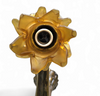 5 arms Art Deco / Art Nouveau / brass hanging lamp / Hand blown floral shades