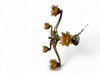 5 arms Art Deco / Art Nouveau / brass hanging lamp / Hand blown floral shades