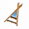 Wooden wall coat rack / triangular shape / triangle mirror at the top / 1960s