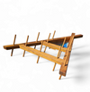 Wooden wall coat rack / triangular shape / triangle mirror at the top / 1960s