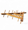 Wooden wall coat rack / triangular shape / triangle mirror at the top / 1960s