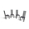 4 x Postmodern chair / metal frame / 1980s