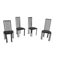 4 x Postmodern chair / metal frame / 1980s