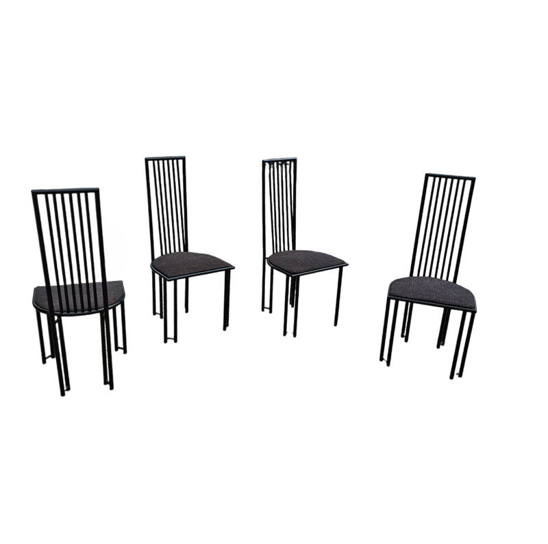 4 x Postmodern chair / metal frame / 1980s