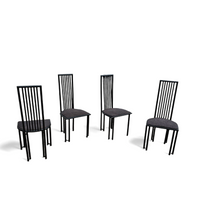 4 x Postmodern chair / metal frame / 1980s