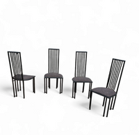 4 x Postmodern chair / metal frame / 1980s