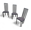 4 x Postmodern chair / metal frame / 1980s