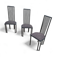 4 x Postmodern chair / metal frame / 1980s