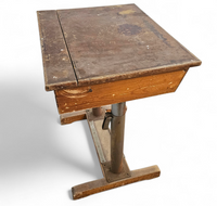 Matching school chair and table / both adjustable by
Grythyttan / first half of the 20th century