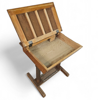 Matching school chair and table / both adjustable by
Grythyttan / first half of the 20th century