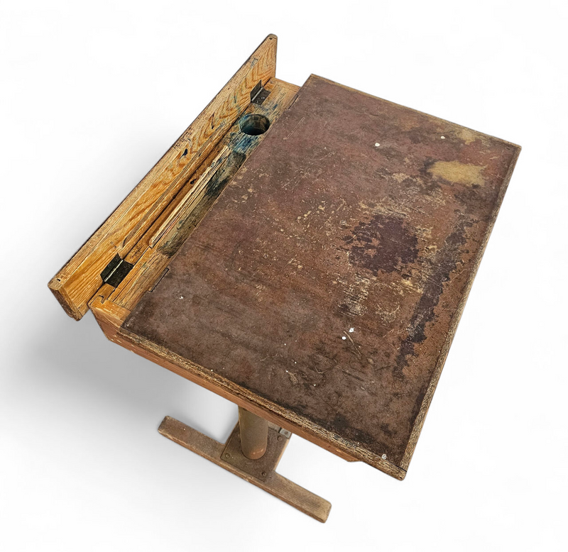 Matching school chair and table / both adjustable by
Grythyttan / first half of the 20th century