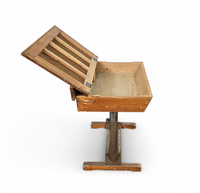 Matching school chair and table / both adjustable by
Grythyttan / first half of the 20th century