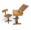 Matching school chair and table / both adjustable by
Grythyttan / first half of the 20th century