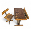 Matching school chair and table / both adjustable by
Grythyttan / first half of the 20th century