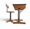 Matching school chair and table / both adjustable by
Grythyttan / first half of the 20th century