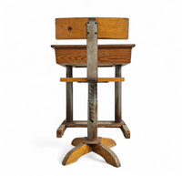 Matching school chair and table / both adjustable by
Grythyttan / first half of the 20th century