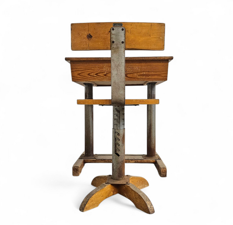 Matching school chair and table / both adjustable by
Grythyttan / first half of the 20th century