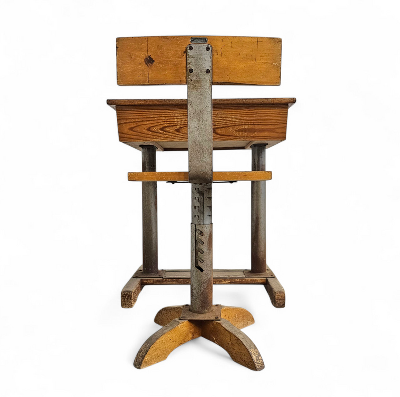 Matching school chair and table / both adjustable by
Grythyttan / first half of the 20th century