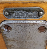 Matching school chair and table / both adjustable by
Grythyttan / first half of the 20th century