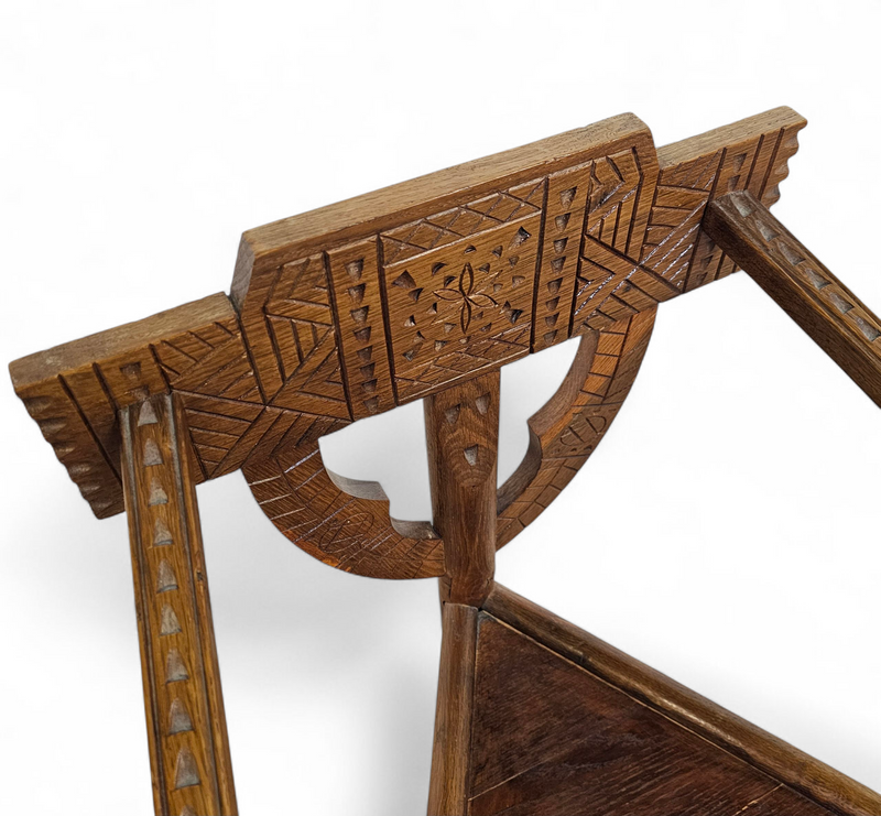 Carved Swedish Monk Chairs
Style attributed to Bernhard Hoettger
Made in Sweden / 1940s