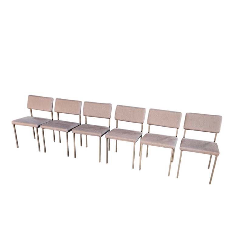 6 x No. 33 dining chair by Gijs van der Sluis for Van der Sluis Stalen Meubelen, 1960s