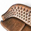 Small 2 seater / Chesterfield sofa / brown leather / width 155 cm