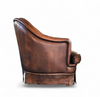 Small 2 seater / Chesterfield sofa / brown leather / width 155 cm