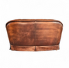 Small 2 seater / Chesterfield sofa / brown leather / width 155 cm