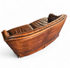 Small 2 seater / Chesterfield sofa / brown leather / width 155 cm
