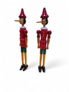 2 x Original wooden Pinocchio dolls by Gio Galetti / Italy 70s / height 80 cm