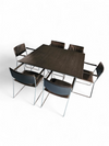 Arco dining set by Arnold Merckx
With a rare Arco matching table 1980s
Black leather / black top