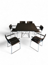 Arco dining set by Arnold Merckx
With a rare Arco matching table 1980s
Black leather / black top