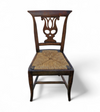4 x elm dining chair with a carved back frame in a rosette / France / 1890-1900