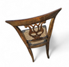 4 x elm dining chair with a carved back frame in a rosette / France / 1890-1900