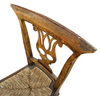 4 x elm dining chair with a carved back frame in a rosette / France / 1890-1900