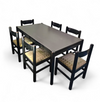 Rare dining set / Italy / 1970s/
solid black painted wood / 6 x chair / matching table