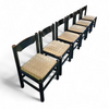 Rare dining set / Italy / 1970s/
solid black painted wood / 6 x chair / matching table