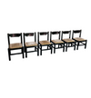 Rare dining set / Italy / 1970s/
solid black painted wood / 6 x chair / matching table