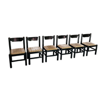 Rare dining set / Italy / 1970s/
solid black painted wood / 6 x chair / matching table