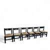 Rare dining set / Italy / 1970s/
solid black painted wood / 6 x chair / matching table