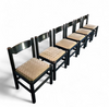 Rare dining set / Italy / 1970s/
solid black painted wood / 6 x chair / matching table