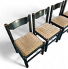 Rare dining set / Italy / 1970s/
solid black painted wood / 6 x chair / matching table