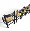 Rare dining set / Italy / 1970s/
solid black painted wood / 6 x chair / matching table