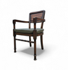 4 x RAC Royal English dining chairs / green leather cushions