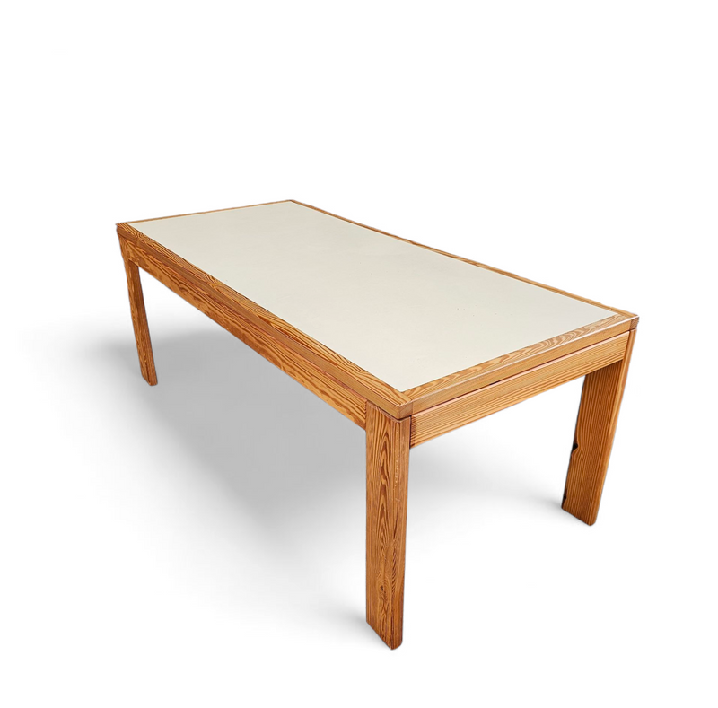 Pine wood dining table / formica top / 1970s