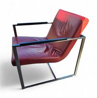 2 x Oscar lounge chair / Martin Haksteen / Harvink / red leather / very good condition / 1980s