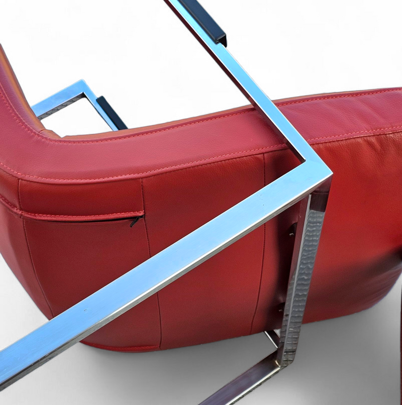 2 x Oscar lounge chair / Martin Haksteen / Harvink / red leather / very good condition / 1980s