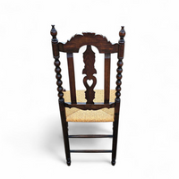 8 ( 2 x armrest ) x Ornate wood / bobbin / wicker Dining Chair / studded chairs