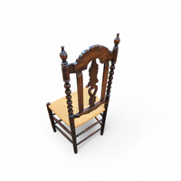 8 ( 2 x armrest ) x Ornate wood / bobbin / wicker Dining Chair / studded chairs