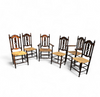 8 ( 2 x armrest ) x Ornate wood / bobbin / wicker Dining Chair / studded chairs